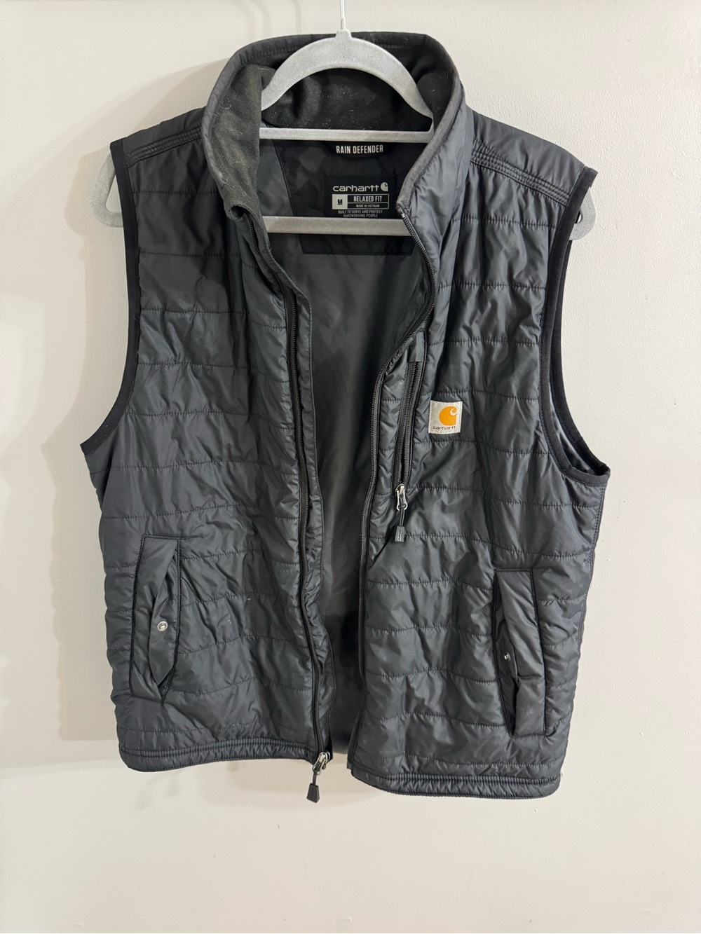 Carhartt Rain Defender Vest Men M Black Rain Defender Insulated Lightweight Puff